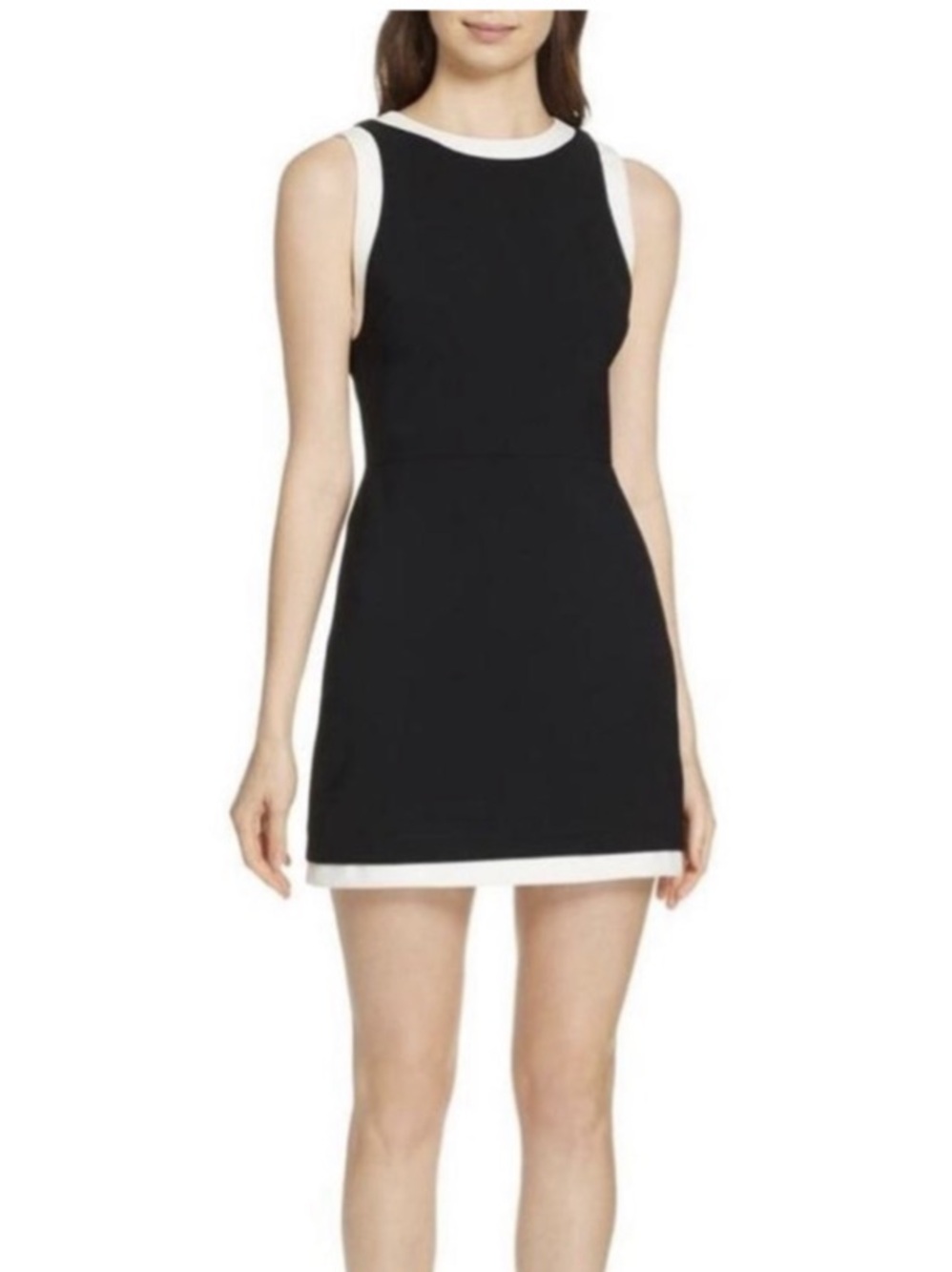 Alice + Olivia Black & White Sleeveless Mini Dress